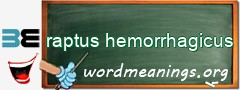 WordMeaning blackboard for raptus hemorrhagicus